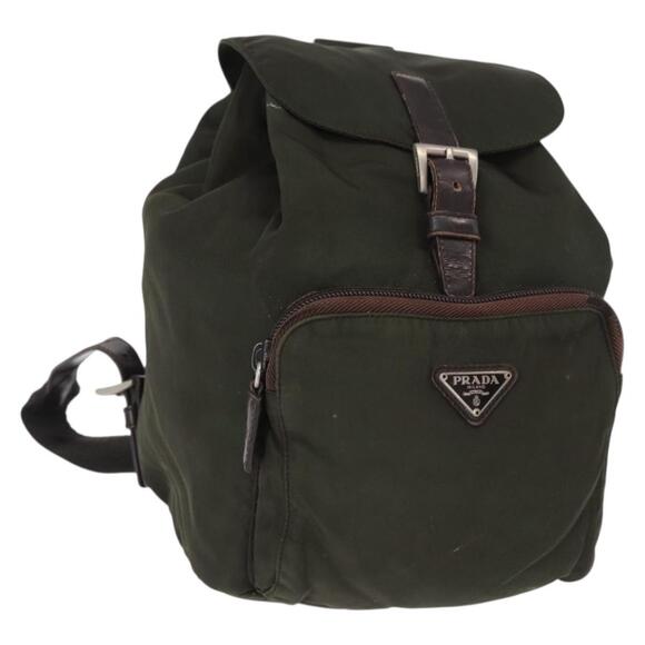 PRADA Backpack Nylon Khaki Silver Auth bs31148 main image 7